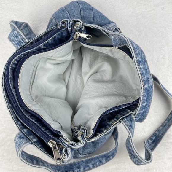 SHANE Acid-wash Denim Shoulder Bag Purse Vintage Y2K 90’s 80’s Retro - Picture 8 of 8